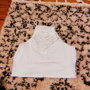 white crop top